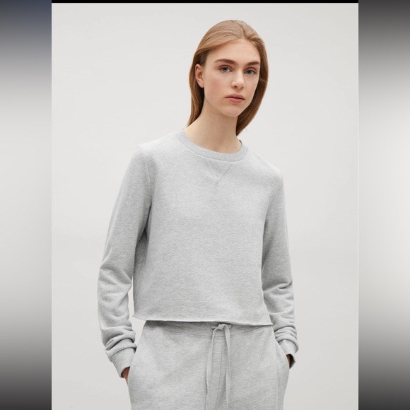 COS Tops - COS Stores cropped light grey cotton sweatshirt